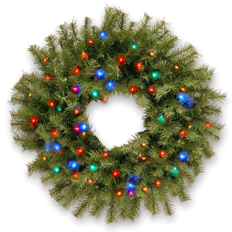 36 in. Pre-Lit Norwood Fir Wreath with Dual Color LED Lights