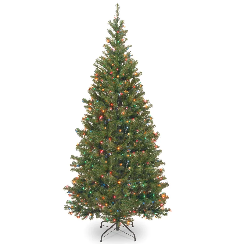 7.5 ft. Pre-Lit Aspen Spruce Slim Tree with Multicolor Lights