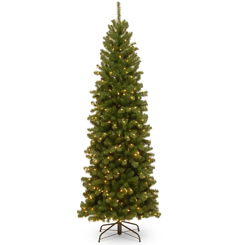 7 ft. Pre-Lit North Valley Spruce Pencil Slim Tree with Clear Lights