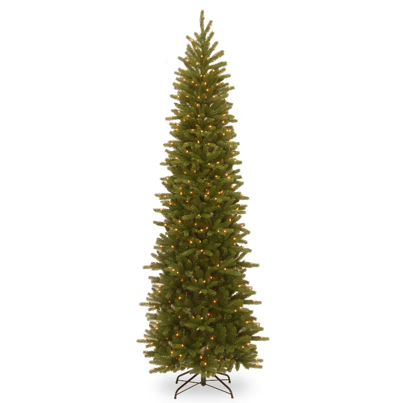 9 ft. Pre-Lit Grande Fir Pencil Slim Tree with Clear Lights