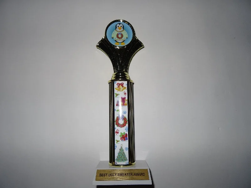 Awesome Ugly Sweater Award Trophy 12" Penguin