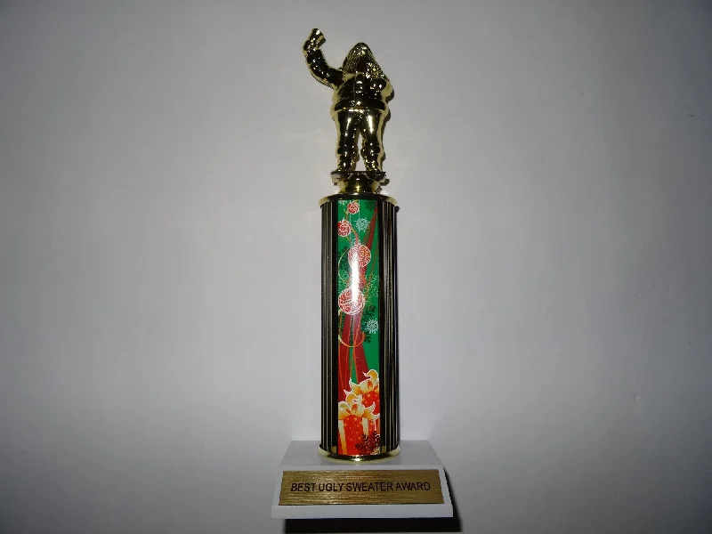 Awesome Ugly Sweater Award Trophy 12" Santa