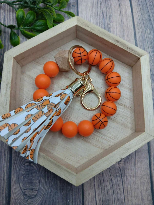 Basketball Beaded Wristlet