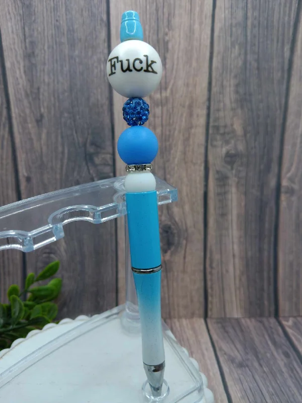 Blue F*ck Beaded Ink Pen