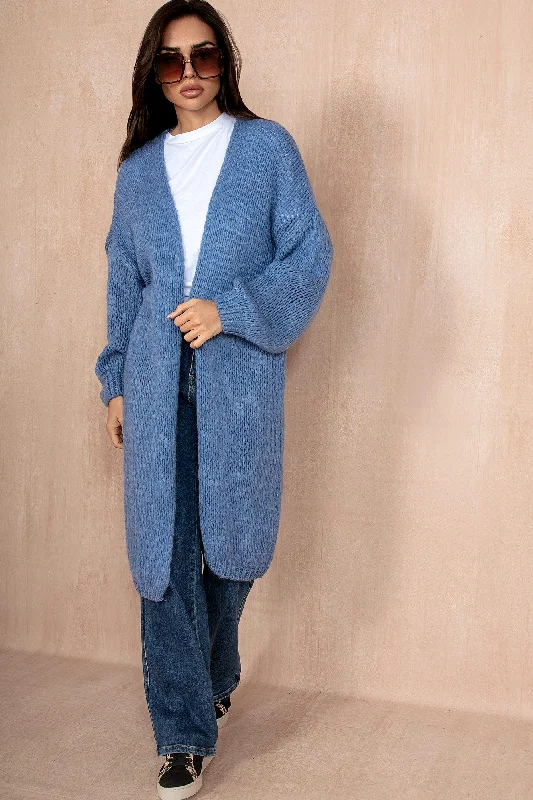 Catherine Blue Chunky Knit Cardigan