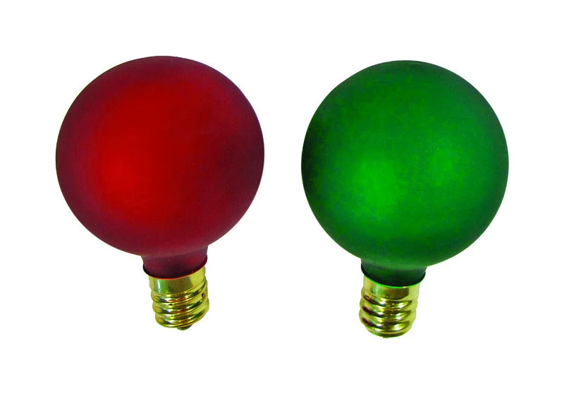 Celebrations Red Incandescent G40 Globe Green/Red 2 ct Replacement Christmas Light Bulbs