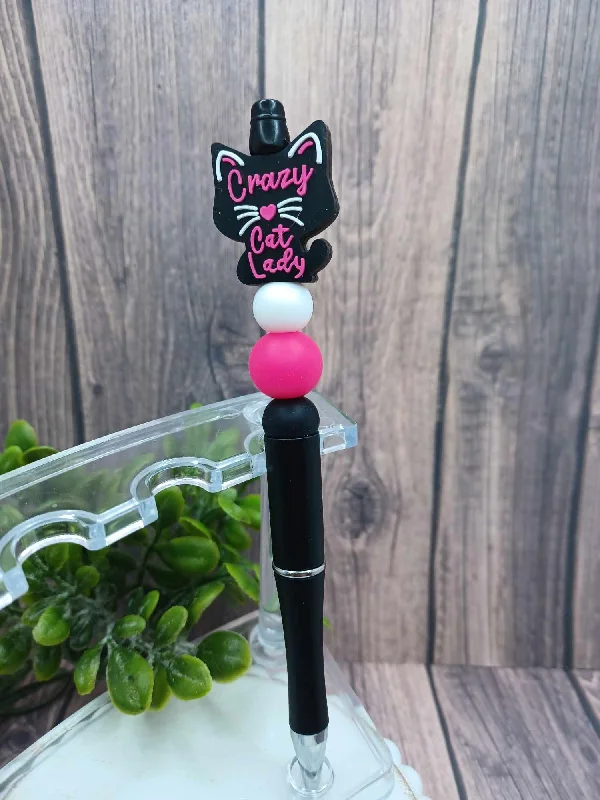 Crazy Cat Lady Beaded Ink Pen