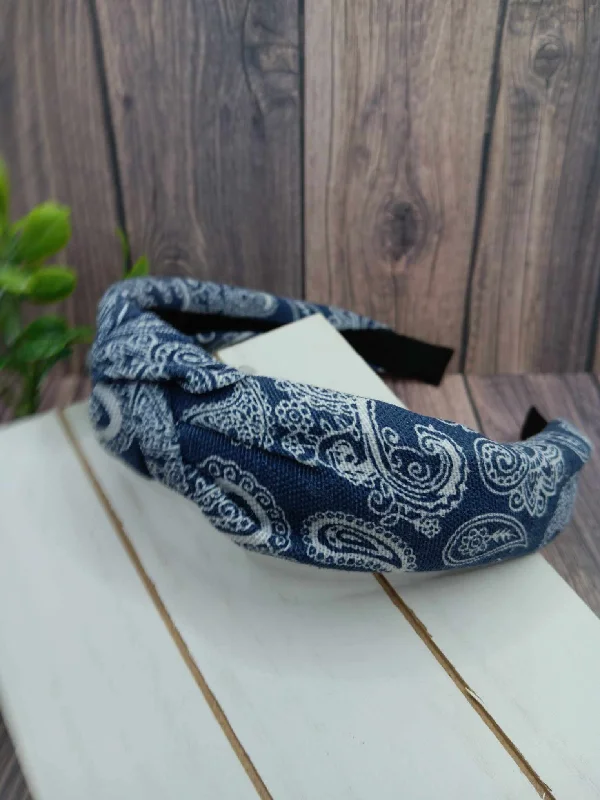 Denim Paisley Style Headband