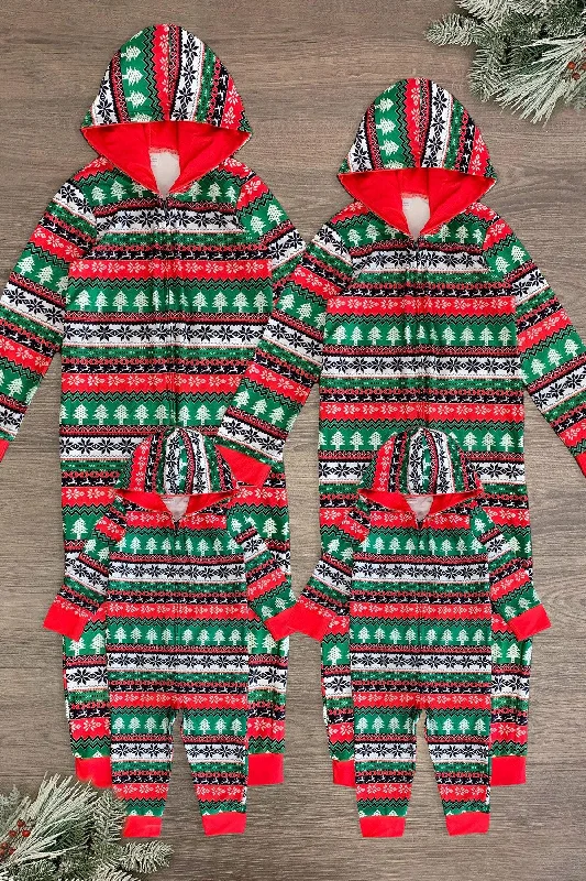 Family Red & Green Winter Onesie Pajamas