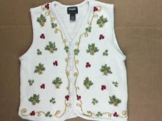 Fancy Winter Roses-Small Christmas Sweater