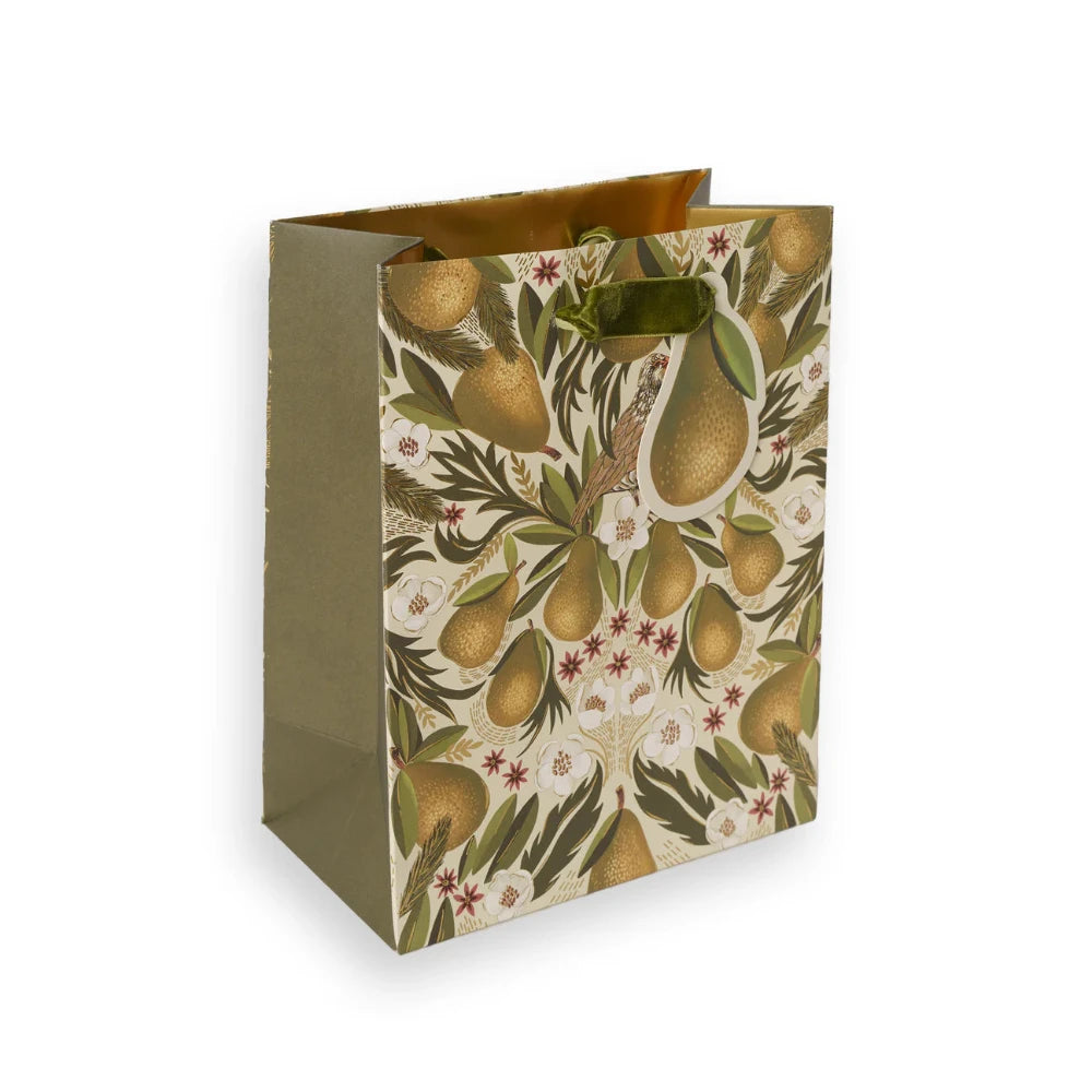 Festive Pear Medium Christmas Gift Bag