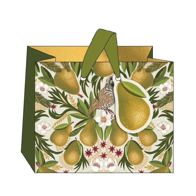 Festive Pear Medium Christmas Landscape  Gift Bag