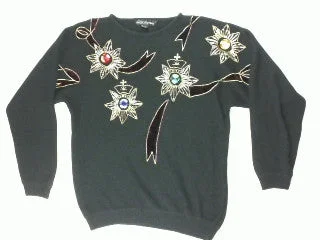 Gem Flowers-Large Christmas Sweater