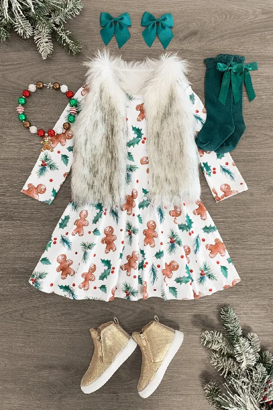 White Holly Gingerbread Dress