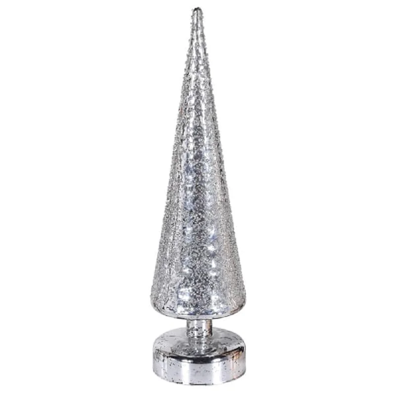 Glass Silver Lit Tree - Size Choice