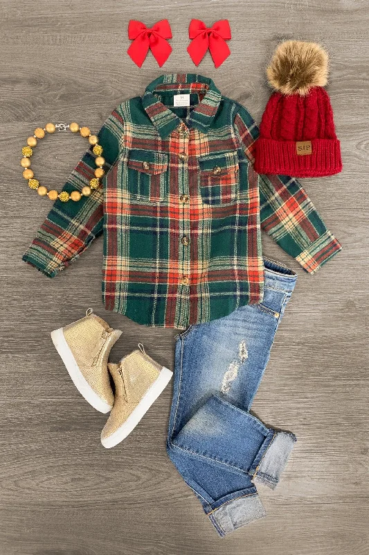 Green Button Down Flannel