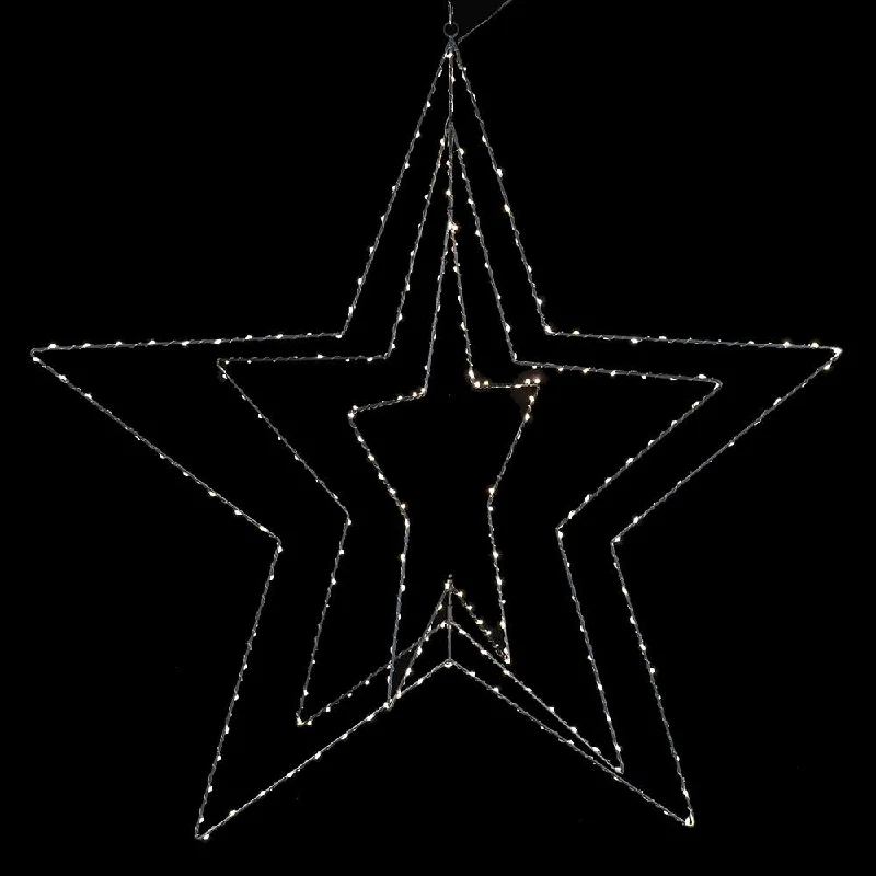 Lit 3D Hanging Star 100cm