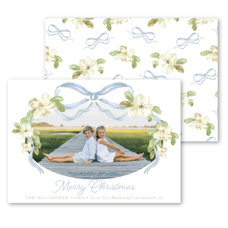 'Magnolia Blooms' Holiday Card | Horizontal