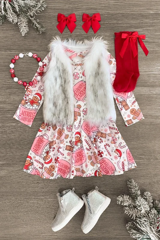 "Merry & Bright" Gingerbread Hot Cocoa Dress