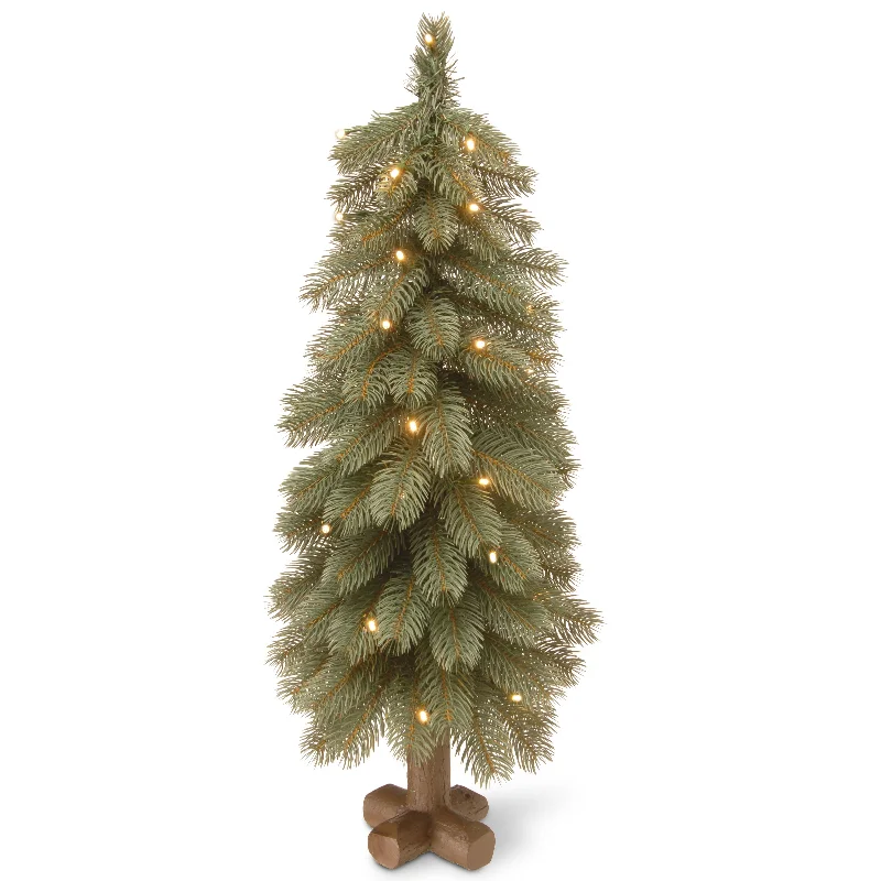 30 in. Bayberry Blue Cedar Tree with LED Lights