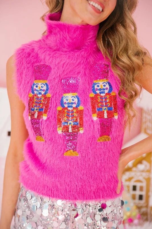 NUTCRACKER PINK FUZZY TOP