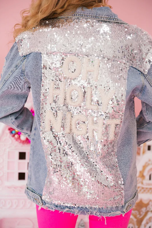 OH HOLY NIGHT SEQUIN DENIM JACKET