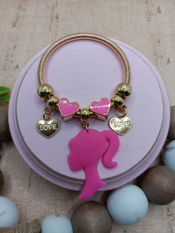 Pink Doll Bracelet - Gold