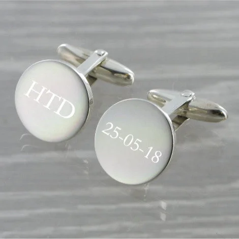 Round Swivel Solid Silver Cufflinks 9352