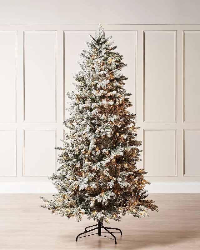 Pre-Lit Slim Snow Flocked Christmas Tree, 5 ft