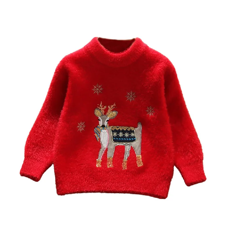 Red Decked Reindeer Warmer Cardigan & Christmas Sweater for toddlers & Kids