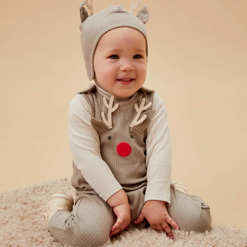 Reindeer Ribbed Overalls