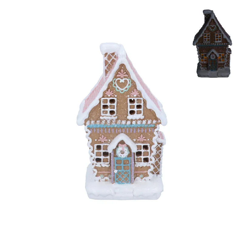 Resin Pastel Iced LED Gingerbread House