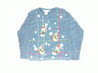 Shoveling Snowmen-Small Christmas Sweater