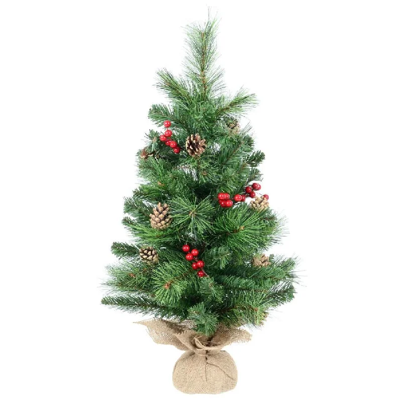 Small Decorated Artificial Pine Christmas Tree 2ft