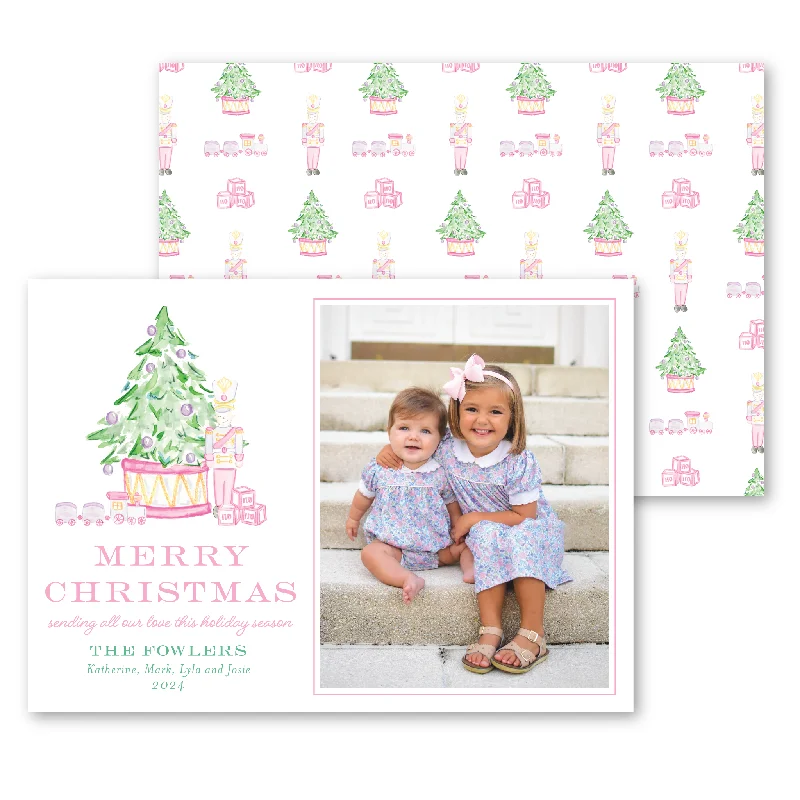 Toy Soldier Holiday Card | Horizontal - Pink