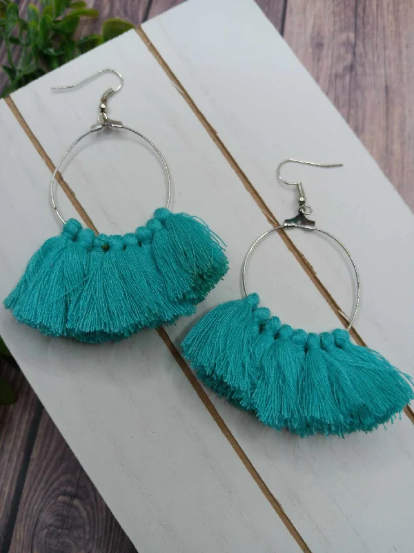 Turquoise Tassel Style Earrings