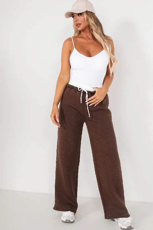 Zilda Chocolate Wide Leg Joggers