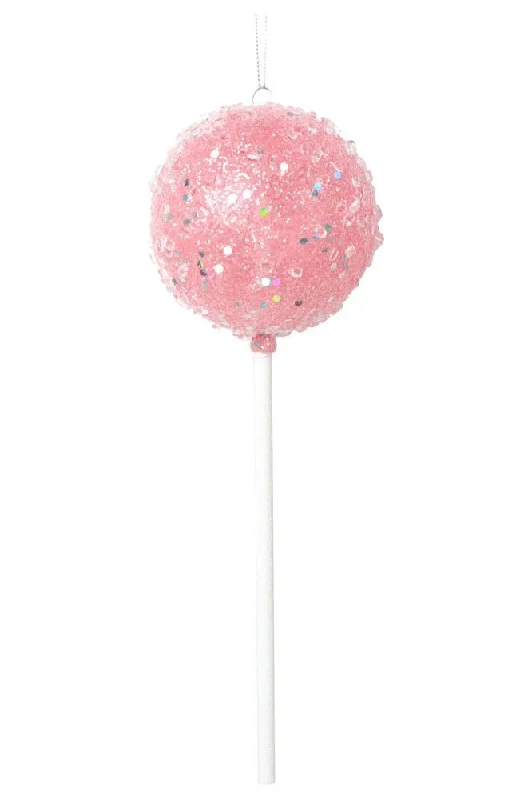 10" Pink Round Lollipop Ornament (Set of 3)