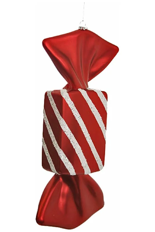 12" Striped Candy Ornament (Red/White)