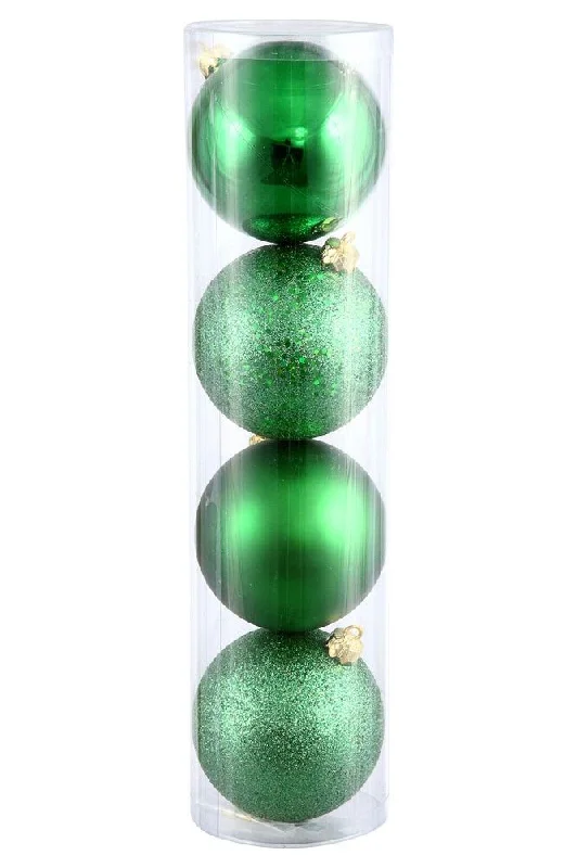 4.75" Green Ornament Balls (Asst 4)