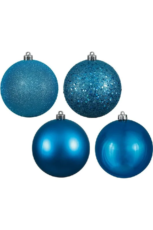 4.75" Turquoise Ornament Balls (Asst 4)