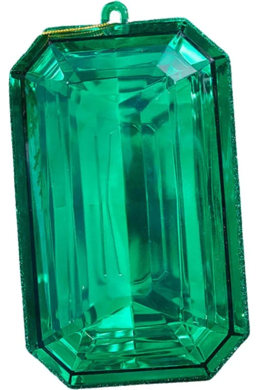 8" Acrylic Rectangle Jewel Ornament: Emerald Green