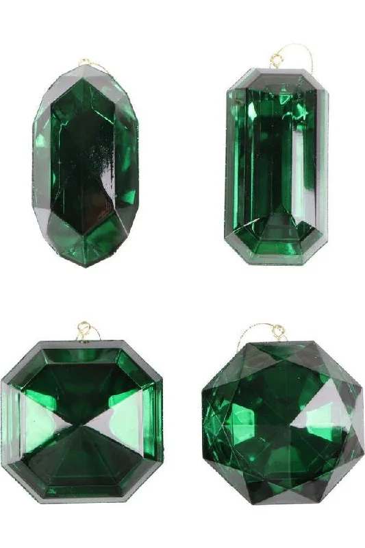 Acrylic Jewel Assortment Ornament: Emerald (Set 4)