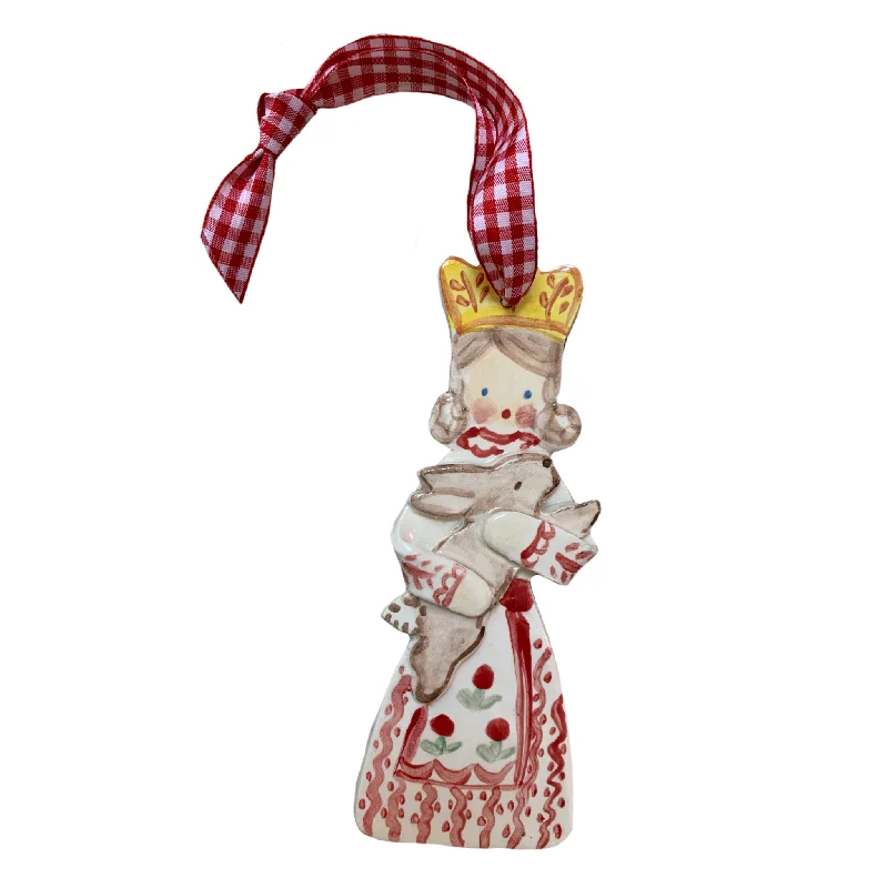 Crown Girl with Bunny Ornament