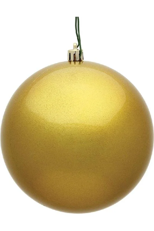 Gold Candy Ball Christmas Ornaments (6 pack)