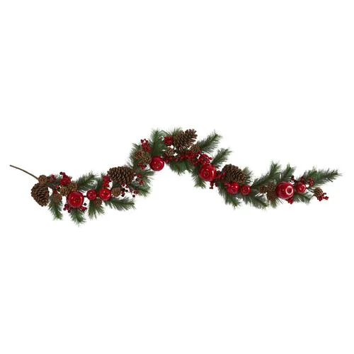 6'Apple, Berries and Pinecone Artificial Garland