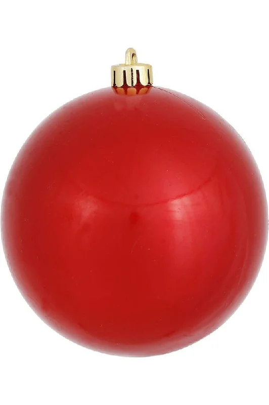 Red Candy Ball Christmas Ornaments (6 pack)