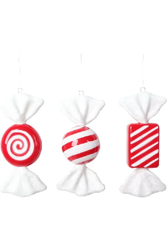 Red Peppermint Candy Ornament (Assortment of 3)