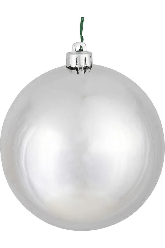 Silver Shiny Ball Christmas Ornaments (6 pack)