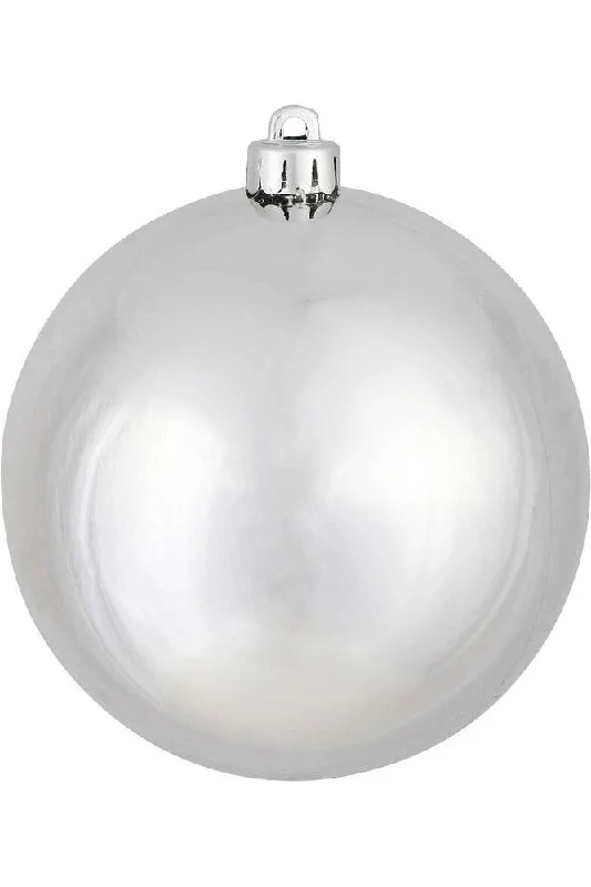 8" Silver Shiny Ball Ornament